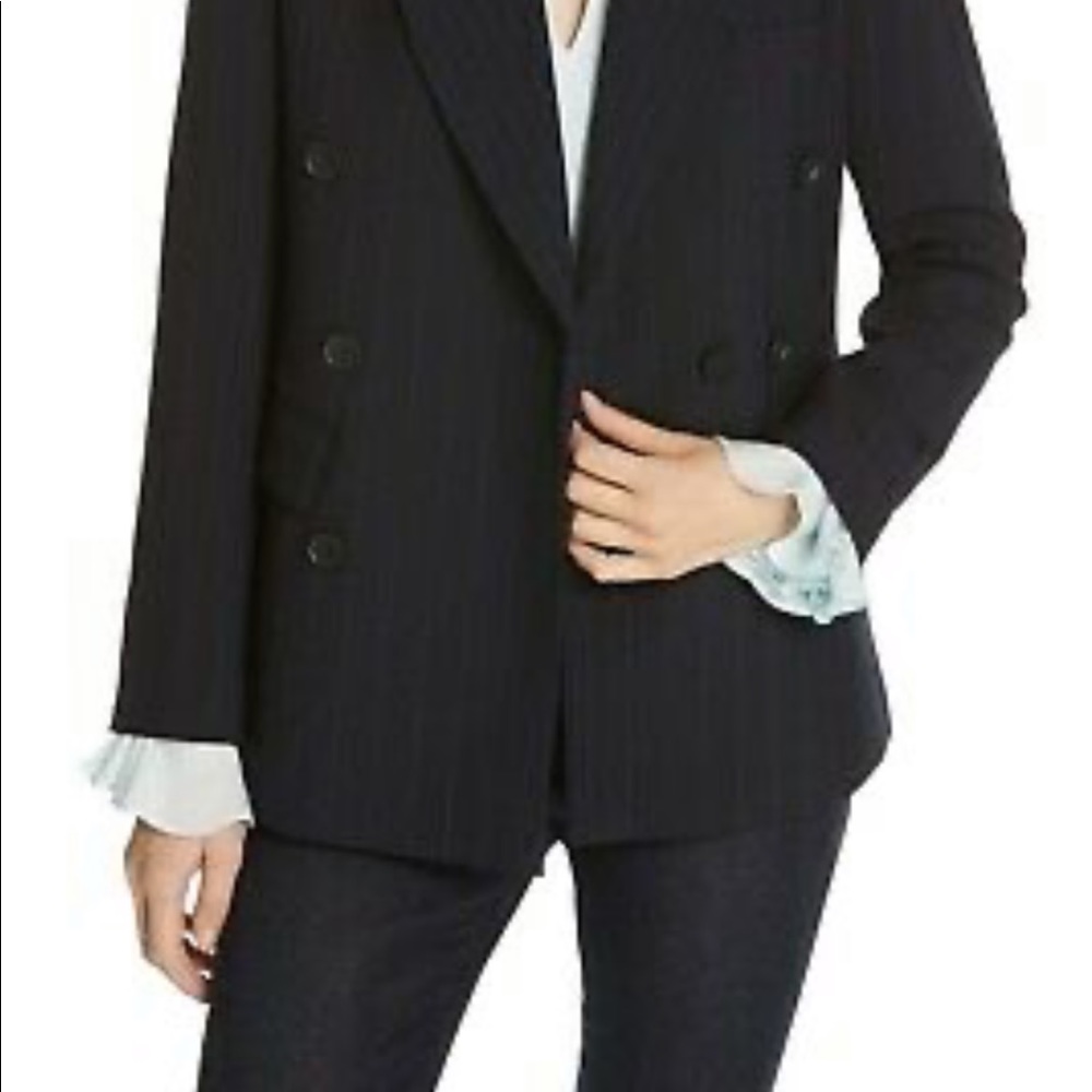 Joie Markina B double breasted pinstripe jacket